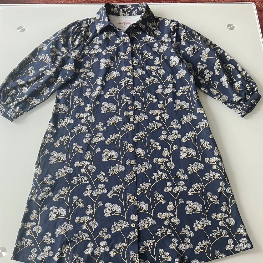 DUFFIELD LANE  ASHLYNN DRESS IN NAVY GROVE Sz S - Picture 6 of 15
